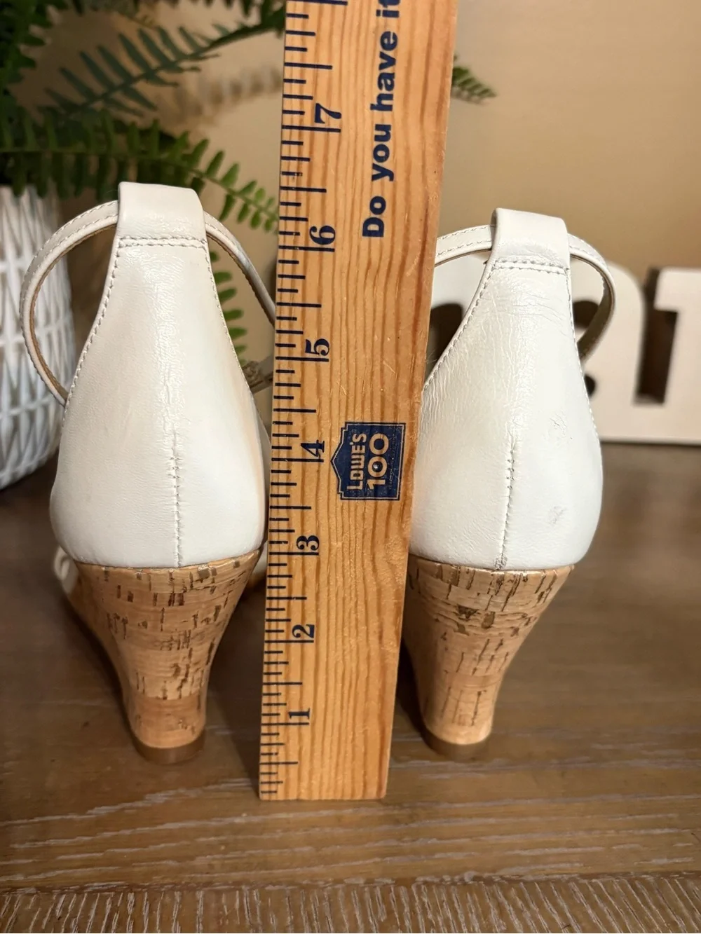 Lilly Pulitzer Jenna Wedge Resort White Ankle Strap Sandals Cork Wedge Size 6.5M